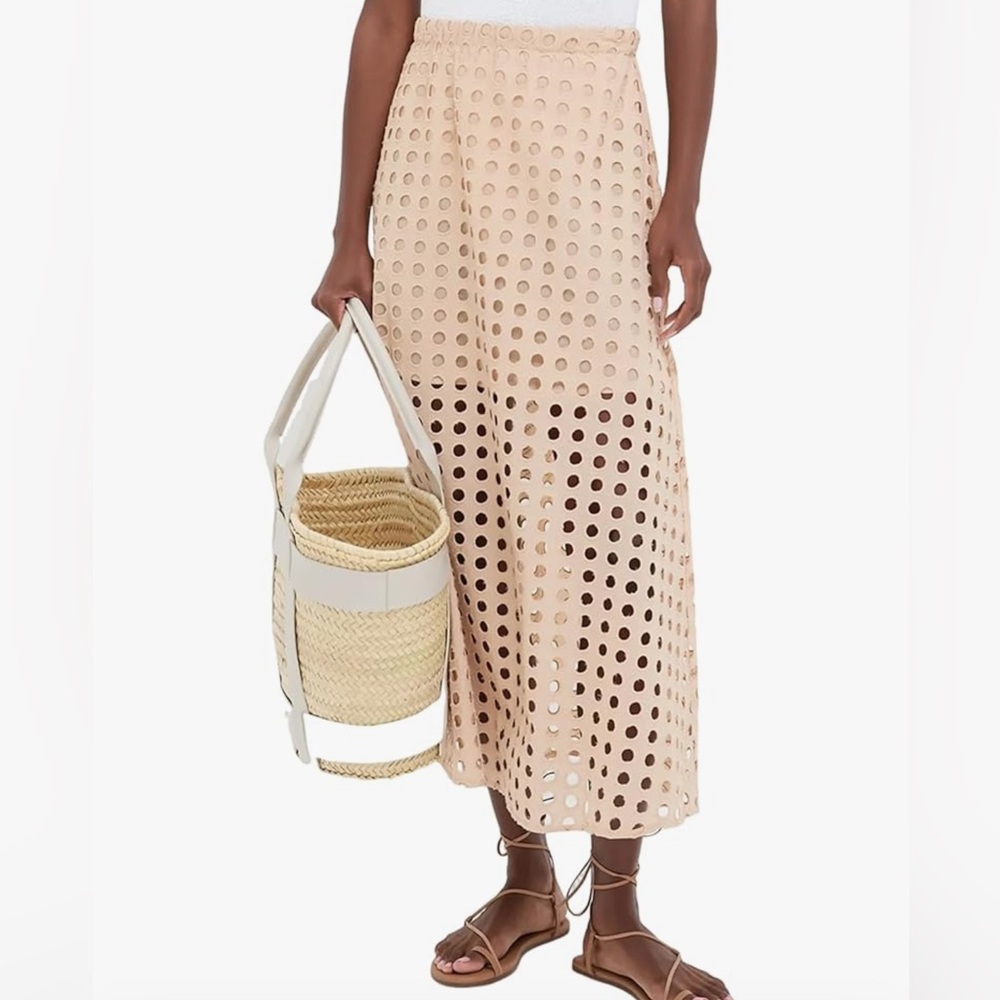 Cream Eyelet Skirt -  XS